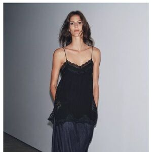 ZARA ZW COLLECTION LACE CAMISOLE TOP NWT size M price firm